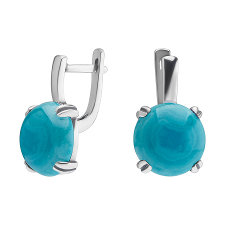 Серьги из серебра с хризоколлой