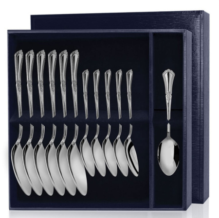 Серебряный набор «Фаворит» 12 предметов столовые и чайные ложки