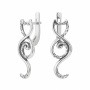 Серебряные серьги «Кот-восьмеркин»