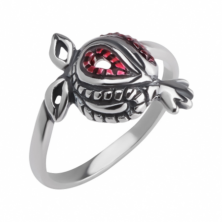 Серебряное кольцо с эмалью «Гранат»