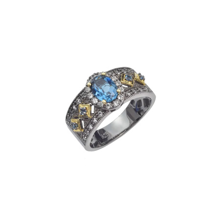 Серебряное кольцо с топазом