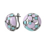Серебряные серьги «Пузыри» с эмалью