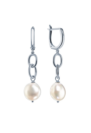 Серьги из серебра с жемчугом