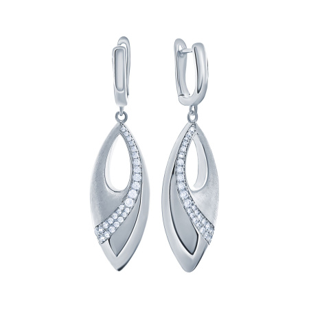 Серьги из серебра с фианитами