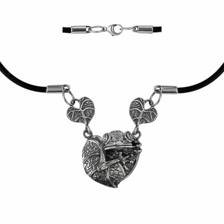 Колье из серебра «Ква-ква»