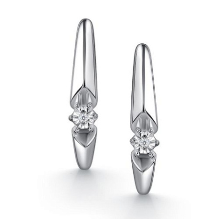 Серебряные серьги с бриллиантами