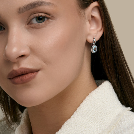 Серьги из серебра с топазом