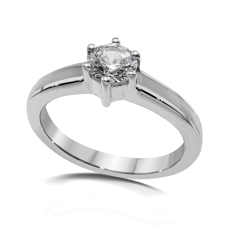 Серебряное кольцо с белым топазом