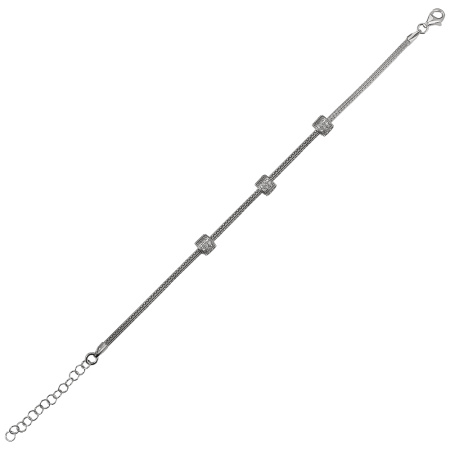 Браслет из серебра с фианитами