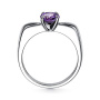 Кольцо из серебра с аметистом и бриллиантом