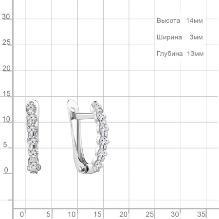 Серебряные серьги с фианитами