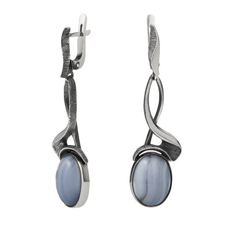 Серьги из серебра с сапфирином