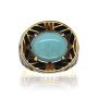 Серебряное кольцо с амазонитом «Сокровища Банту»