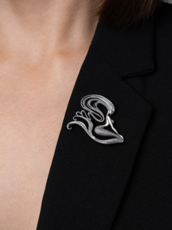 Серебряная брошь «Русалка»