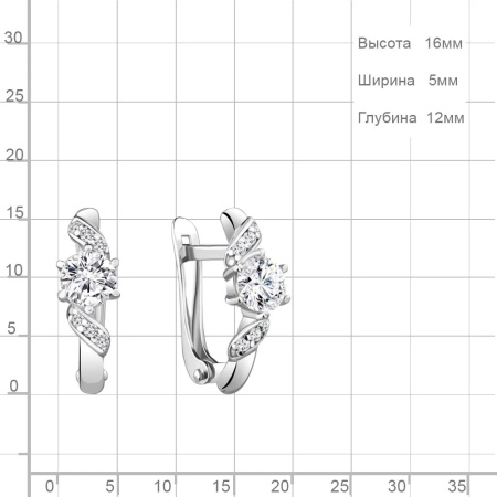 Серебряные серьги с фианитами