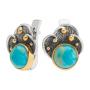 Серьги из серебра с бирюзой в позолоте