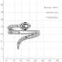 Кольцо из серебра с нанокристаллом и фианитами «Змея»