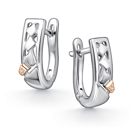 Серебряные серьги с бриллиантами