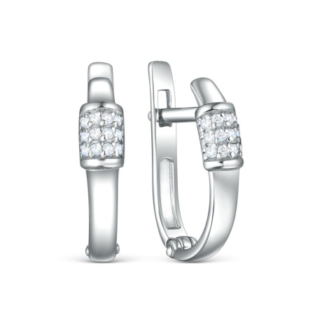 Серьги из серебра с фианитами
