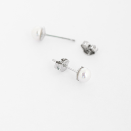 Серьги серебряные с жемчугом 5,5 см