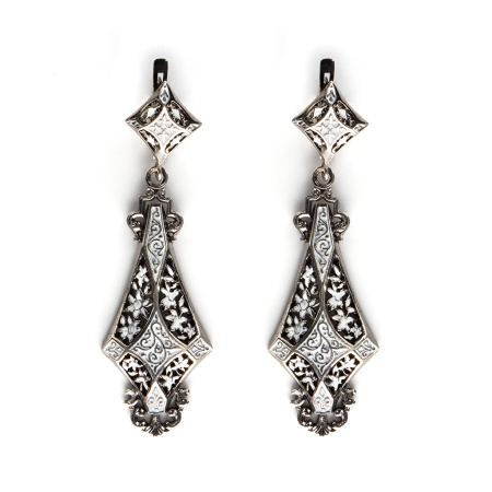 Серебряные серьги с эмалью