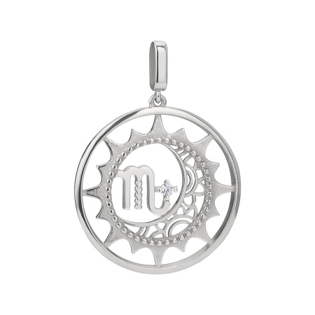 Серебряный кулон с фианитом «Скорпион»