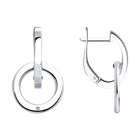 Серьги из серебра с бриллиантом