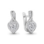 Серьги из серебра с фианитами «Сердце»