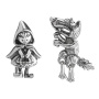 Серьги из серебра 925 Красная шапочка и серый волк