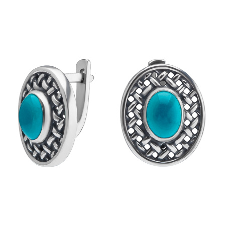 Серьги из серебра с хризоколлой