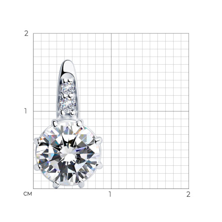 Подвеска из серебра с фианитами