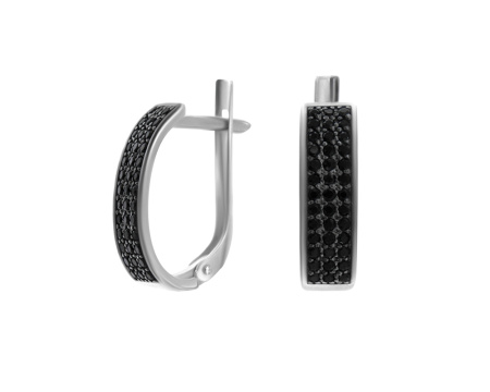 Серебряные серьги с фианитами