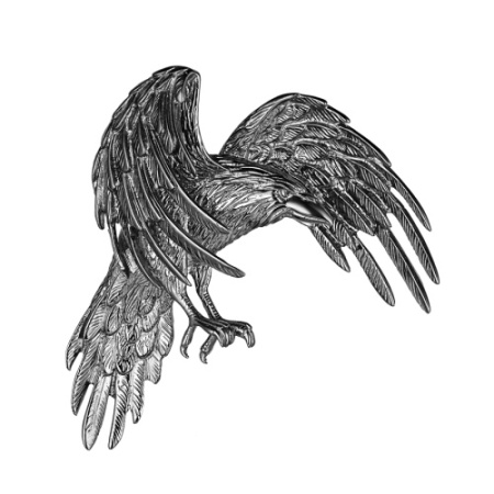 Серебряная брошь «Черный ворон»