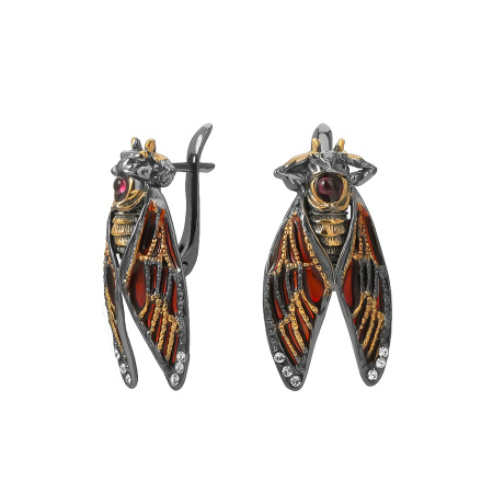 Серебряные серьги «Цикады»