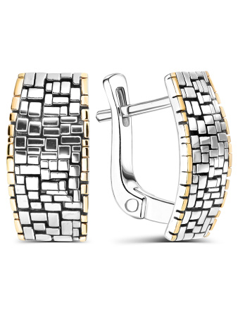 Серебряные серьги с позолотой