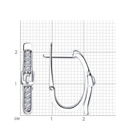 Серьги из серебра с фианитами