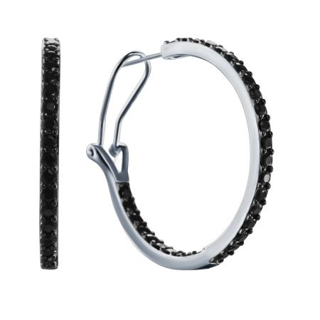 Серебряные серьги-конго с шпинелью