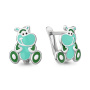 Серьги из серебра с эмалью «Бегемотик»