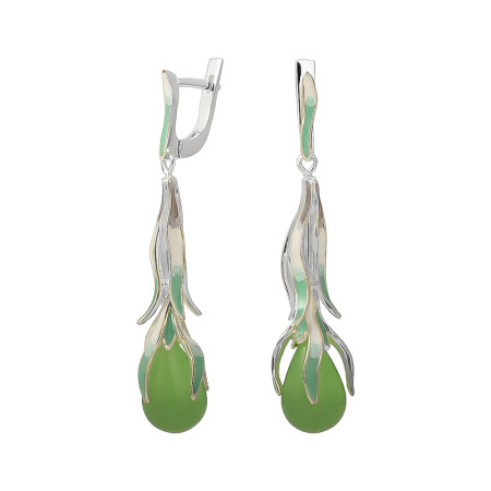 Серьги из серебра «Ар-нуво весна»