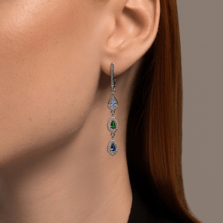 Серебряные серьги с фианитами