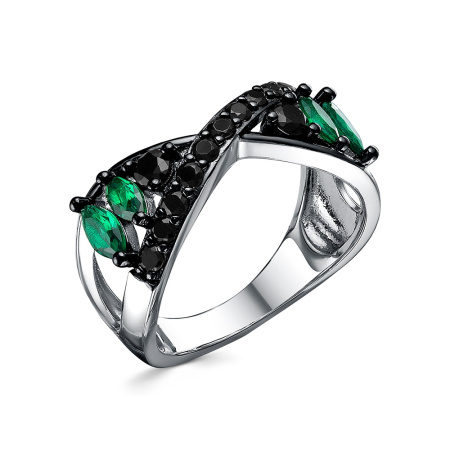 Кольцо из серебра со шпинелью и кубическим цирконием