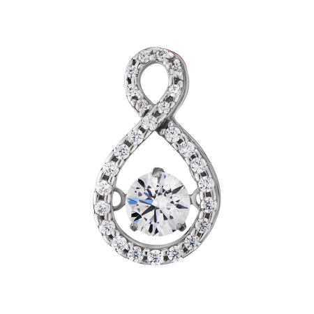 Подвеска серебряная с танцующими фианитами