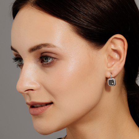 Серьги из серебра с бриллиантами