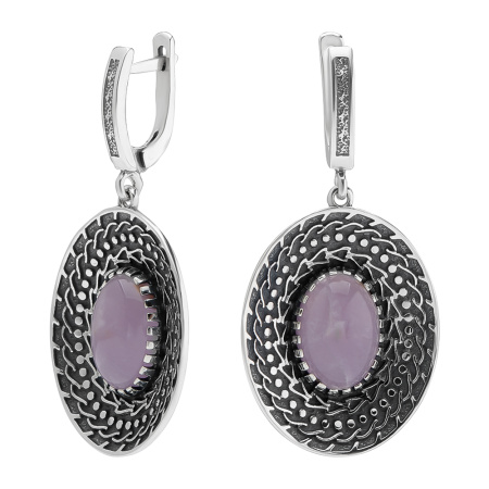 Серьги из серебра с аметистом