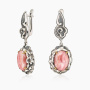 Серьги из серебра с камнем родохрозит