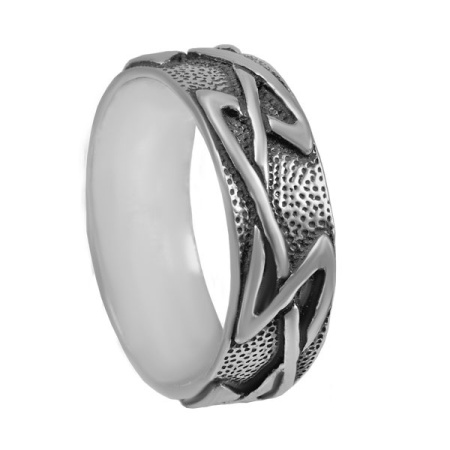 Кольцо из серебра «Линии»