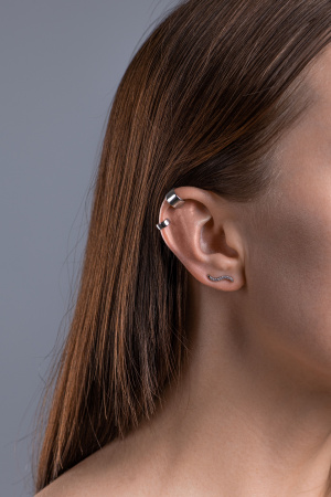 Серьга каффа из серебра