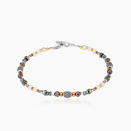 Браслет из серебра с камнем гранат