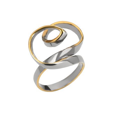 Серебряное кольцо с позолотой