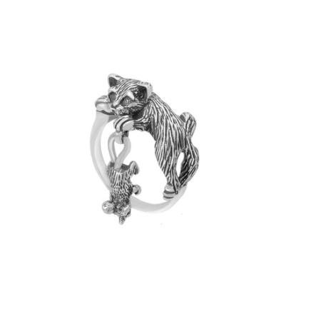 Серебряное кольцо «Кошки Мышки»
